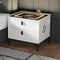 Oikiture Smart Bedside Table LED Wireless Charging 2 Drawers White