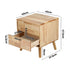 Bedside Table 2‑Drawer – Solid Wood Natural Nightstand Storage