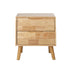 Bedside Tables Set of 2 – Solid Wood 2‑Drawer Natural Nightstands