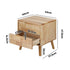 Bedside Tables Set of 2 – Solid Wood 2‑Drawer Natural Nightstands