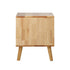 Bedside Tables Set of 2 – Solid Wood 2‑Drawer Natural Nightstands