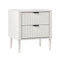 Bedside Table 2 Drawers Nightstand White