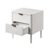 Oikiture 2× Bedside Tables White – 2‑Drawer Nightstands with Wood Legs 48cm