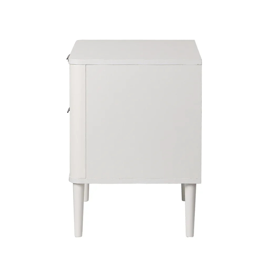 2x Bedside Table 2 Drawers Nightstand White