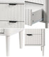 Oikiture 2× Bedside Tables White – 2‑Drawer Nightstands with Wood Legs 48cm
