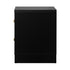 Bedside Table with Alloy Handles 2 Drawers Black