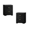 2X Bedside Tables Hamptons Furniture Black