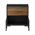 Bedside Table Drawer Nightstand Storage Walnut and Black