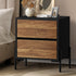 Bedside Table 2 Drawers Side End Nightstand Walnut