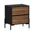 Bedside Table 2 Drawers Side End Nightstand Walnut