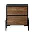 Bedside Table 2 Drawers Side End Nightstand Walnut