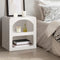 Oikiture Bedside Table Open Shelf White