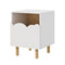 Oikiture Bedside Table Single Drawer Nightstand Kids Bedroom White