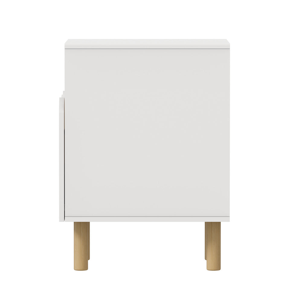 Oikiture Bedside Table Single Drawer Nightstand Kids Bedroom White