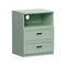 Bedside Table 2 Drawers Open Shelf Nightstand Cabinet Green