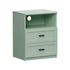 Bedside Table 2 Drawers Open Shelf Nightstand Cabinet Green
