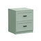 Oikiture Bedside Table – Green, 2‑Drawer Nightstand, Classic Design