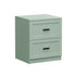 Oikiture 2× Bedside Tables – Green, 2‑Drawer Nightstands, Classic Design