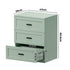 2pc Bedside Table 3 Drawers Nightstand Cabinet Table Green
