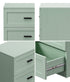 2pc Bedside Table 3 Drawers Nightstand Cabinet Table Green