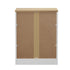 2‑Pack Bedside Tables – 3 Drawers, White & Natural, Smooth Runners