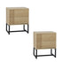 Set of 2 Bedside Tables Bedroom Metal