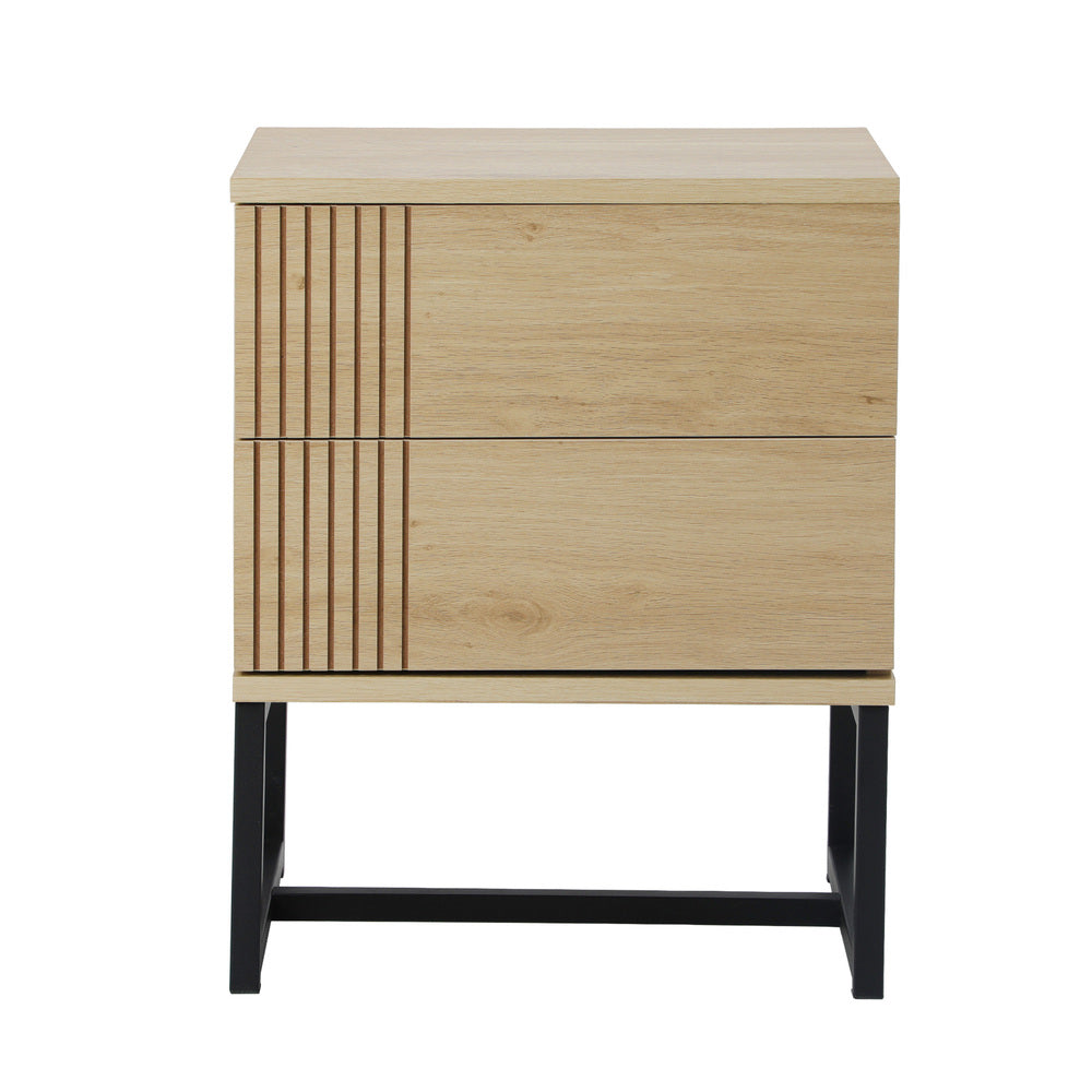 Set of 2 Bedside Tables Bedroom Metal