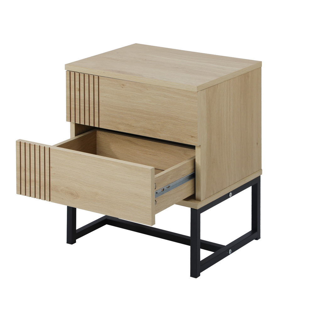 Set of 2 Bedside Tables Bedroom Metal