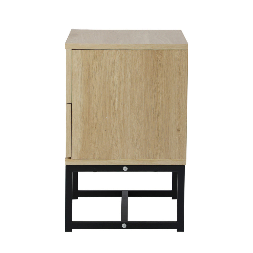 Set of 2 Bedside Tables Bedroom Metal