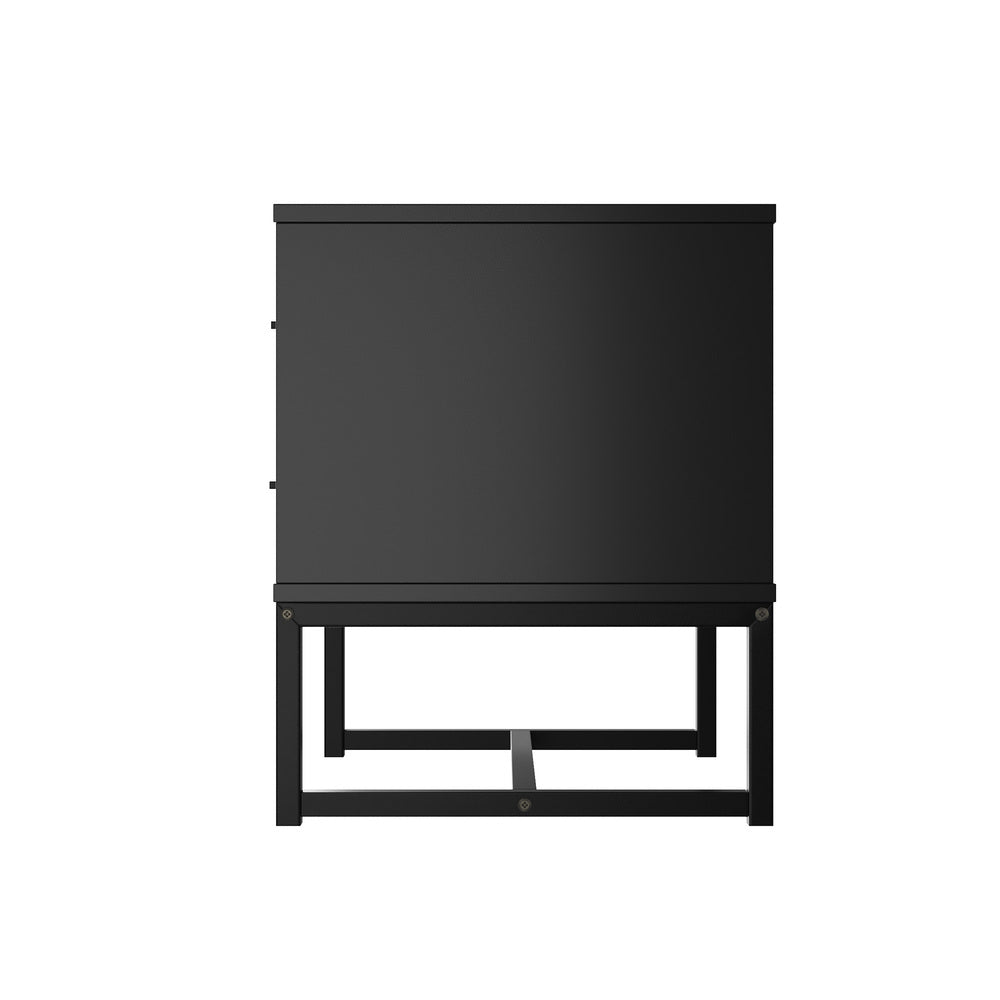 2x Bedside Table 2 Drawers Storage Metal Industrial