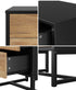 2x Bedside Table 2 Drawers Storage Metal Industrial