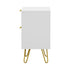 Bedside Table 2 Drawers Gold Metal Nightstand White