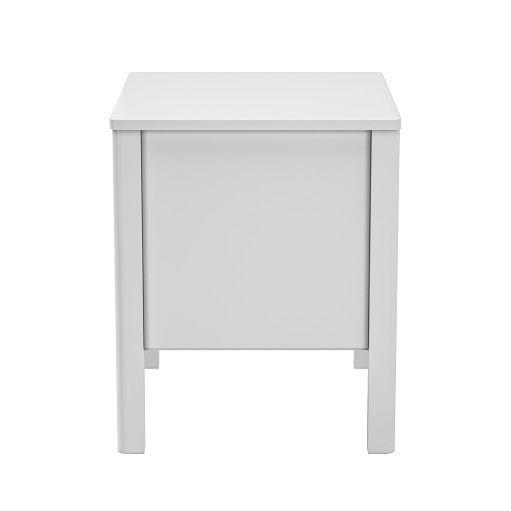 Bedside Table 2 Drawers Nightstand Handle-free White