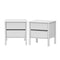 2x Bedside Tables 2 Drawers Nightstand Handle-free White