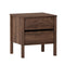 Bedside Table, 2 Drawer Handle-Free Nightstand Cabinet, Walnut Wood Colour