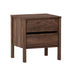 2x Bedside Tables, 2 Drawer Handle-Free Nightstand Cabinet, Walnut Colour