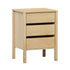 Bedside Table 3 Drawers Nightstand Handle-free Natural