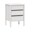 Bedside Table 3 Drawers Nightstand Handle-free White