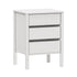 Bedside Table 3 Drawers Nightstand Handle-free White