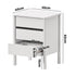 Bedside Table 3 Drawers Nightstand Handle-free White