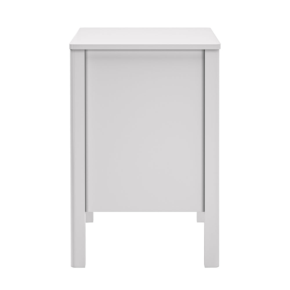 Oikiture Bedside Table 3 Drawers Nightstand Handle-free White