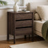 Bedside Table, 3 Drawer Handle-Free Nightstand Cabinet, Walnut Colour Set