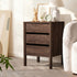 Bedside Table, 3 Drawer Handle-Free Nightstand Cabinet, Walnut Colour Set