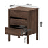 Bedside Table, 3 Drawer Handle-Free Nightstand Cabinet, Walnut Colour Set
