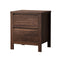 Bedside Table, 2 Drawer Handle-Free Nightstand Cabinet, Walnut Colour Wood