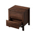 Bedside Table, 2 Drawer Handle-Free Nightstand Cabinet, Walnut Colour Wood