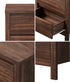 Bedside Table, 2 Drawer Handle-Free Nightstand Cabinet, Walnut Colour Wood