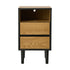 Oikiture Bedside Table 2 Drawers Shelf Nightstand Natural
