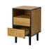 Oikiture Bedside Table 2 Drawers Shelf Nightstand Natural