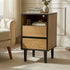 Oikiture Bedside Table 2 Drawers Shelf Nightstand Natural